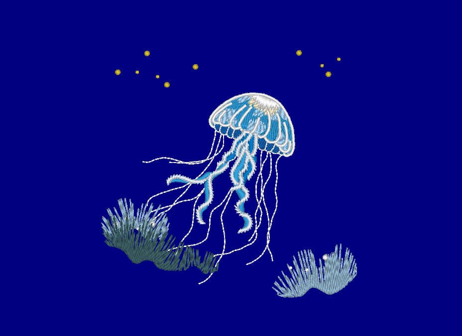 クラゲの刺繍データ