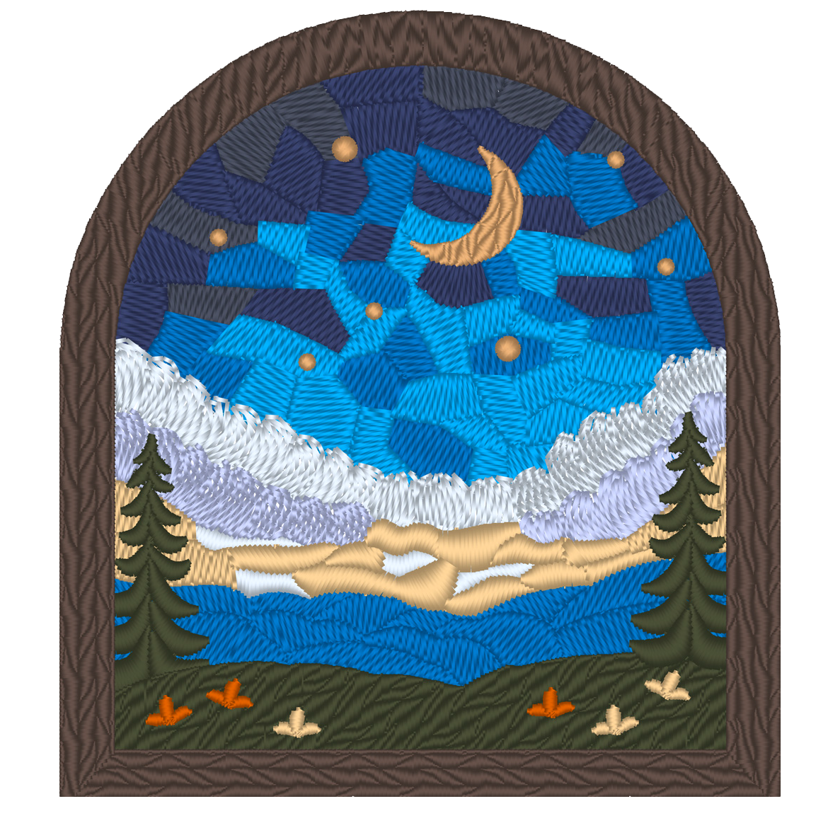 stained-glassの刺繍データ